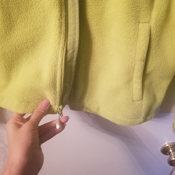 Green Land's End Winter Jacket Fleece Look with Pockets Size Small - Picture 6 of 7